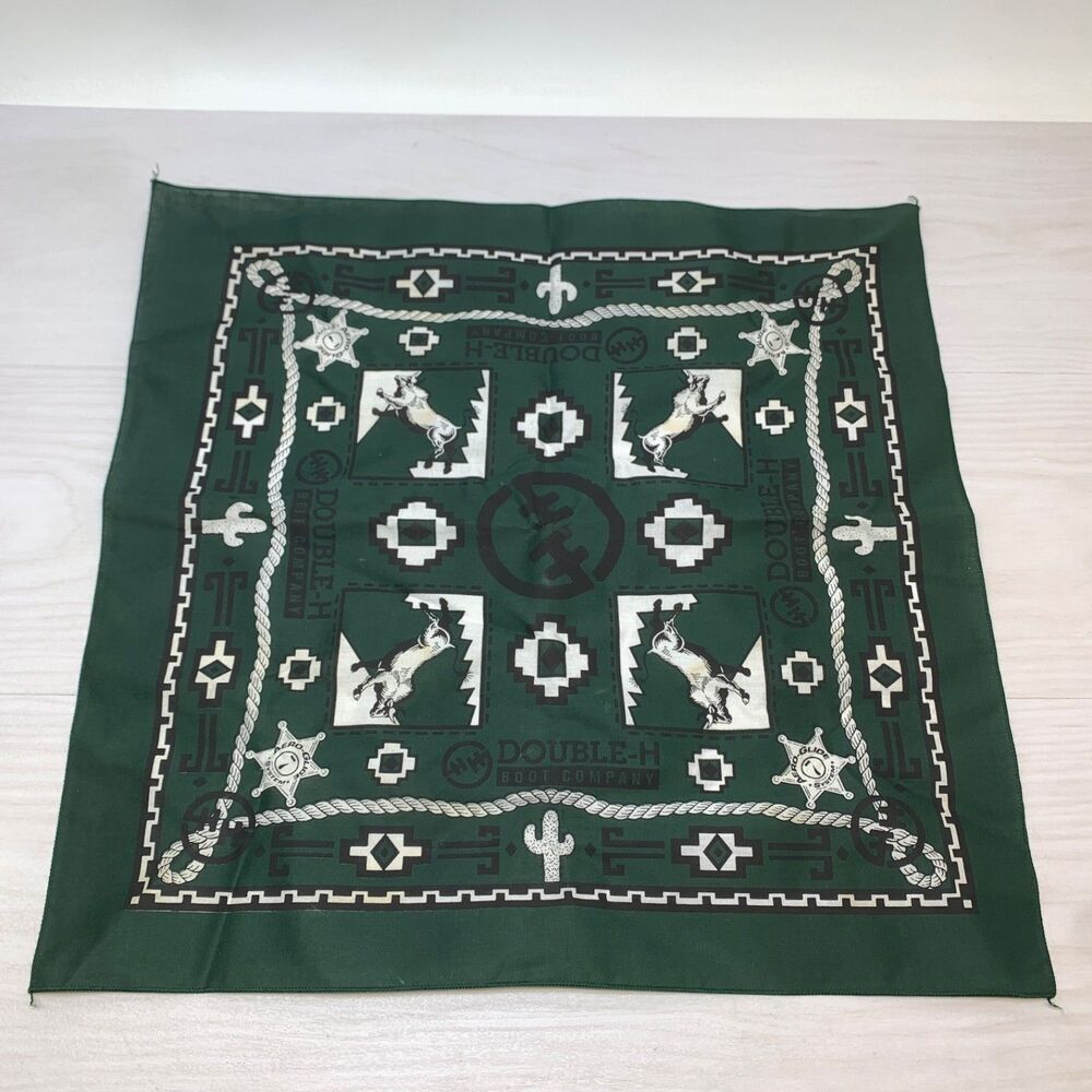 Double-H Boot Company Aero-Glide Systems Bandana Scarf 20” Square Western Bull‎